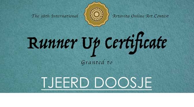 Inzending bij finalisten – Runner Up Certifcate van ArtaVita
