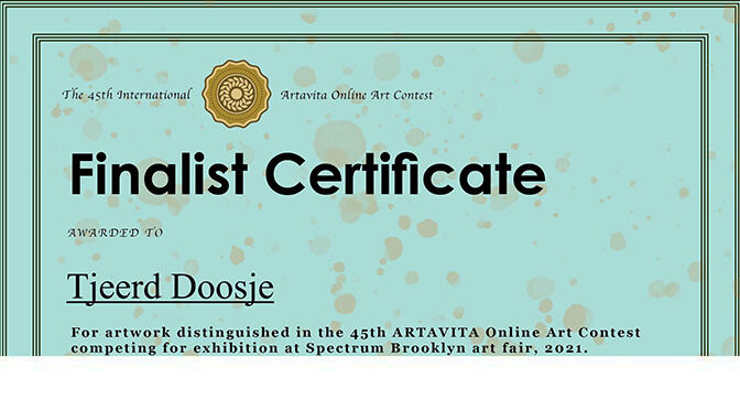 Inzending bij finalisten – Finalist Certificate van ArtaVita